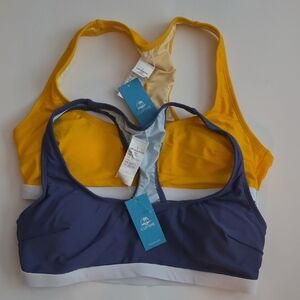 Cupshe Vibrant Yellow and a Deep Purple Sport Bikini.  2 Tops For $24